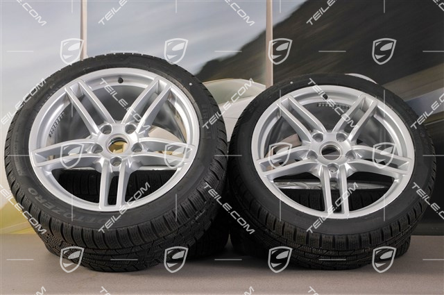 19" winter wheel set Carrera, wheels 8,5J x 19 ET54 + 11J x 19 ET48 + Pirelli winter tyres 235/40 R19 + 295/35 R19, without TPM.