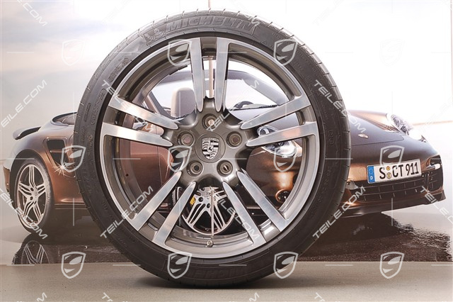 20-inch summer wheel set Turbo II, wheels 9,5 J x 20 ET 65 + 11 J x 20 ET 68 + Michelin tyres, 255/40 ZR 20 + 295/35 ZR 20, w/o TPMS