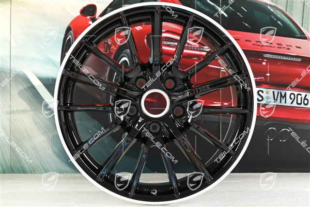 19" Felge "Sport Design", 9,5J x 19 ET46, Felgenstern in Schwarz / Rand in Silber