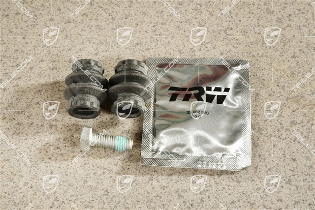 Reparatursatz für Führungsbolzen, Festsattel, Hinterachse Faltenbalg x2 + M8x22 Sechskantschraube x2 + Schmierfett x1 Reparatursatz für Führungsbolzen, Festsattel, Hinterachse Faltenbalg x2 + M8x22 Sechskantschraube x2 + Schmierfett x1