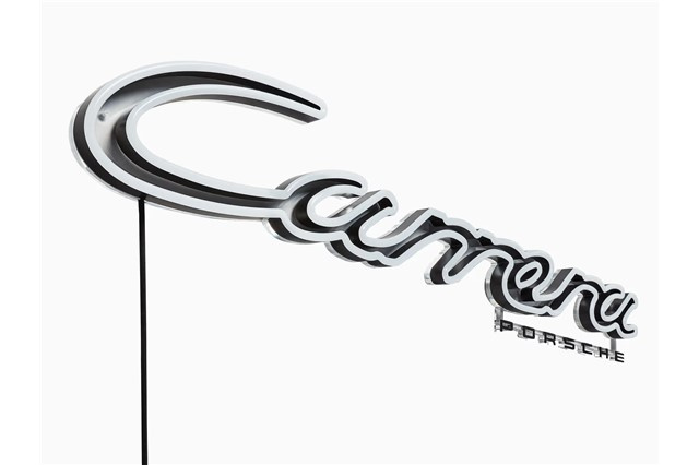 Carrera illuminated lettering, Limited to 911 units, 1400 mm x 210 mm x 41 mm