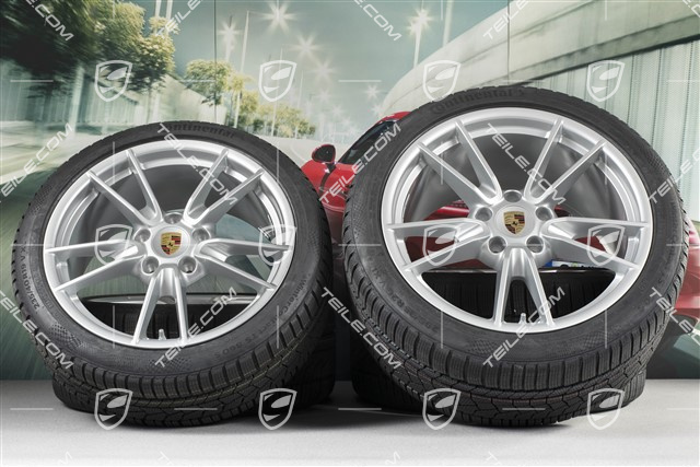19-/20-inch Carrera winter wheel set, wheel rims 8,5J x 19 ET52 + 11J x 20 ET66 + NEW Continental winter tyres 235/40 R19 + 295/35 R20, with TPMS