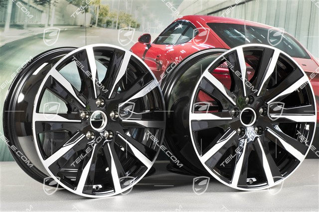 20" Taycan Tequipment Design Felgensatz, 9J x 20 ET54 + 11J x 20 ET60, schwarz hochglanz