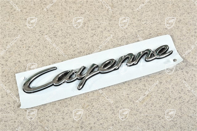 Badge / Emblem CAYENNE Chrome on a black background