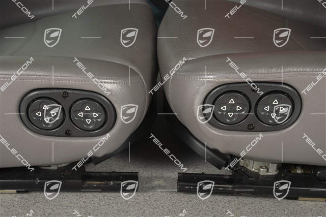 Seats, el. adjustable, leather, Grey, set (L+R)