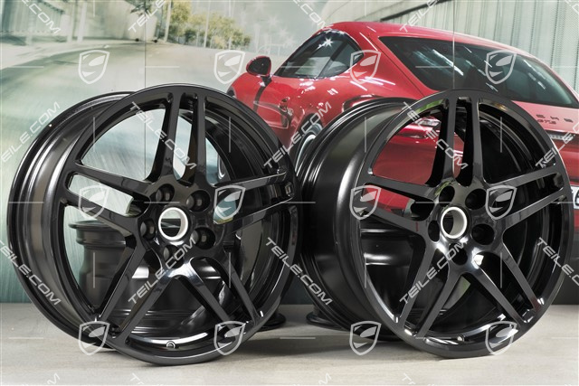 18-inch wheel rim set Macan S, 8J x 18 ET21 + 9J x 18 ET21, black high gloss