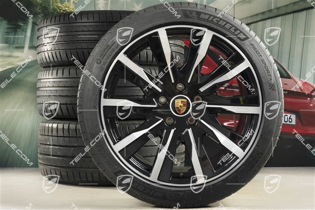 20-inch Tequipment Design summer wheel set, rims 9J x 20 ET54 + 11J x 20 ET60 + NEW Michelin summer tyres 245/45 R20 + 285/40 R20, black high gloss