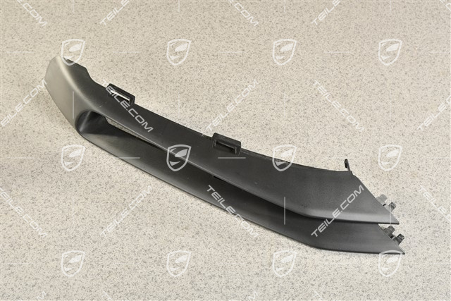 Disc / trim cover for front bumper retaining frame, Black matte, Carrera 4, L