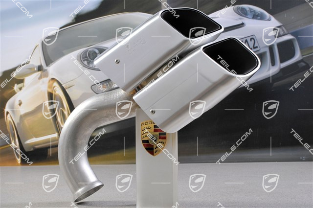 Sport Endrohr, aus poliertem Edelstahl, 4-Rohr Optik, L
