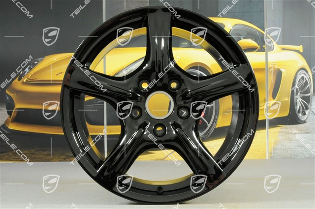 18" Komplet felg Panamera, 8J x 18 ET59 + 9J x 18 ET53, czarny wysoki połysk