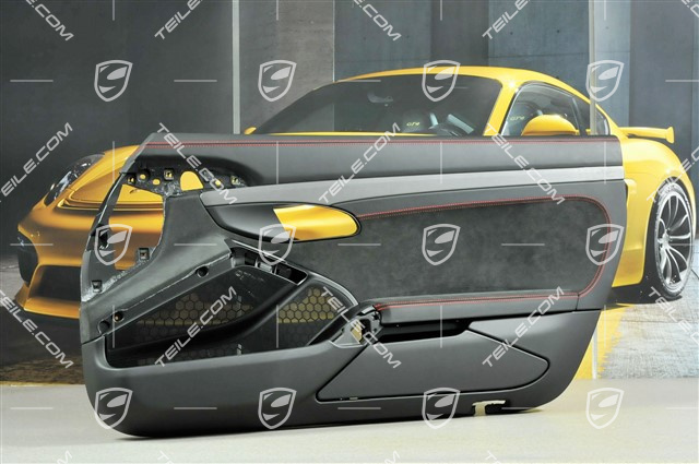 Türverkleidung, GT3 / GT4, Leder/Alcantara, Schwarz/Indischrot, R Türverkleidung, GT3 / GT4, Leder/Alcantara, Schwarz/Indischrot, R