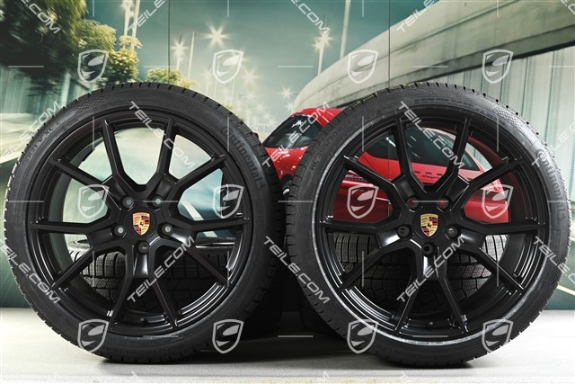 21" RS Spyder Design winter wheel set, rims 9,5J x 21 ET60 + 11,5J x 21 ET66 + Continental Winter Contact TS860 S winter  tyres 265/35 R21 + 305/30 R21, black satin matt