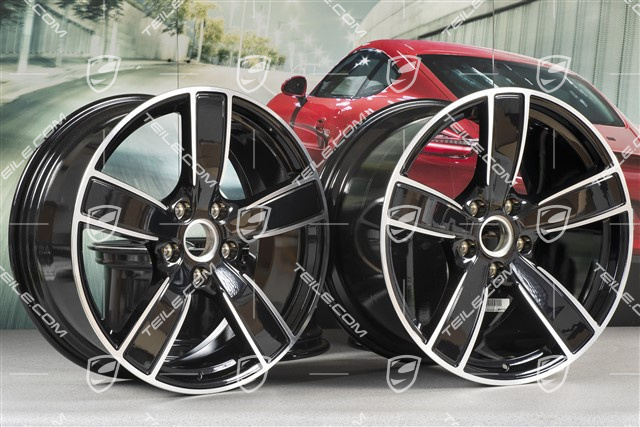 20" Felgensatz Carrera Sport, 8,5J x 20 ET49 + 11,5J x 20 ET56, Tiefschwarz-Metallic