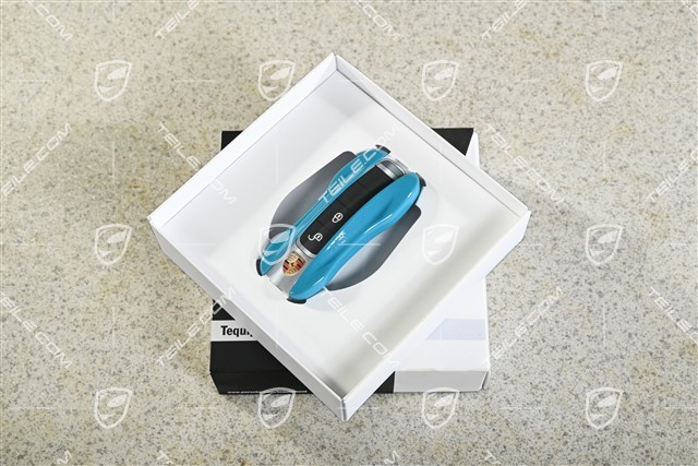 Vehicle key side faces / Key cap, Painted / lacquered, set, miami blue