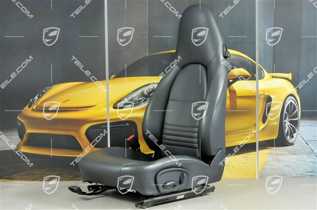 Seat, manual adjustable, leather/leatherette, Metropole blue, L