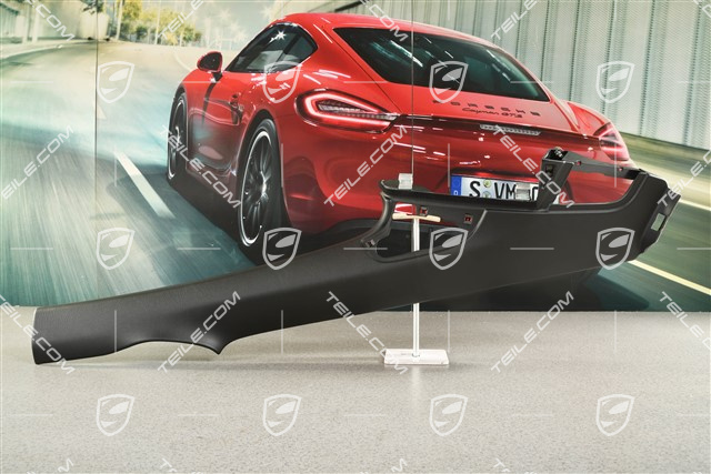 Tapicerka słupka-C, Coupe, Skóropodobna, Czarna, L