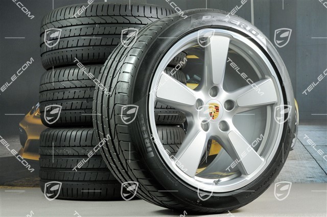 20" Sport Classic summer wheels set,GT-Silber metalic,  rims 9,5J x 20 ET65 + 11,5 x 20 ET63 + Michelin summer tyres 255/40 ZR20 + 295/35 ZR20, without TPM