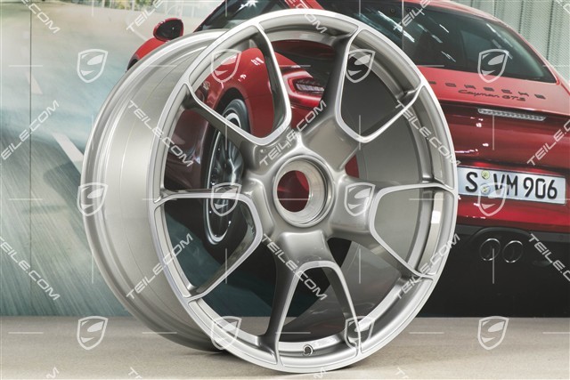 20-inch + 21-inch Turbo S Exclusive Design wheel rim set, 9,5J x 20 ET44 + 12J x 21 ET70, Platin Silver