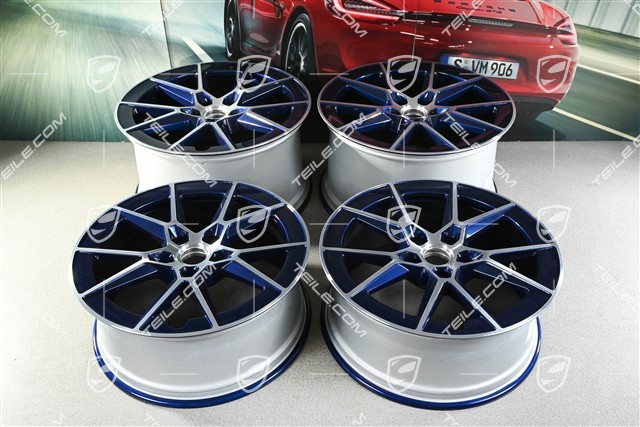 20+21" Carrera S Felgensatz, 8,5J x20 ET50 + 11,5J x 21 ET79, Enzian Blau