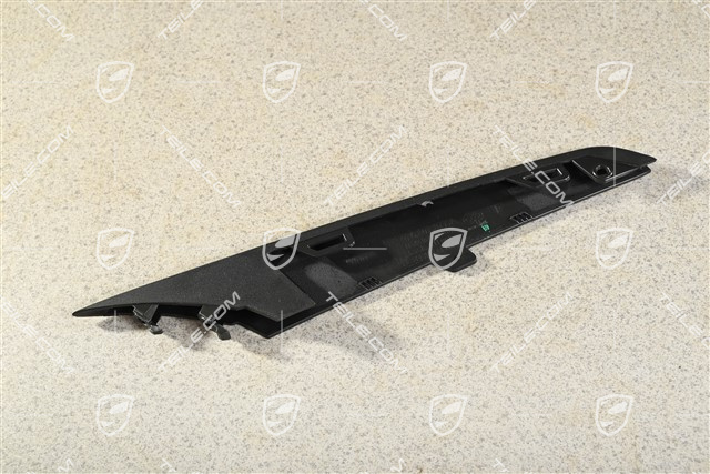 Trim cover for front bumper retaining frame, lower part, Matte Black, L