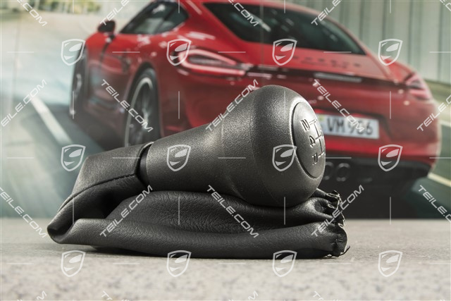 Selector lever / shift knob, Leatherette, Black