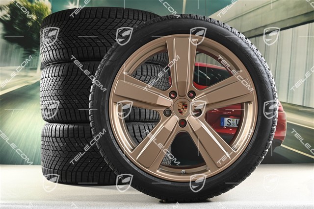 22" Koła zimowe, komplet, Cayenne Exclusive Design Sport, felgi 10J x 22 ET48 +11,5J x 22 ET52 + NOWE opony zimowe Pirelli 285/40 R22 + 315/35 R22, neodyme