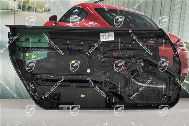 Türverkleidung, Leder / Alcantara, Schwarz / Karminrot, Zierleiste Carbon, Spyder, R