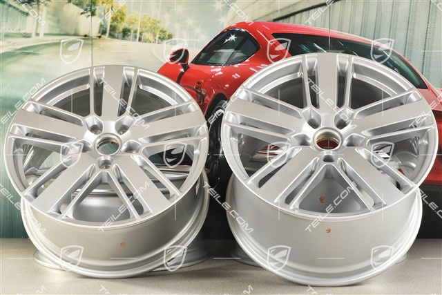 20-inch wheel rim set Panamera Design 2, 9,5J x 20 ET71 + 11,5J x 20 ET68, Brilliant chrome