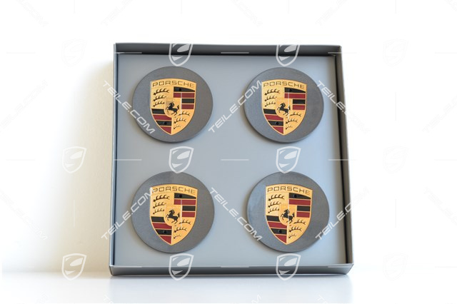 Hub cap set (4 pieces), concave, titan colour