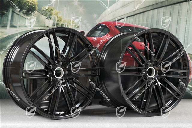 22-inch wheel rim set, Turbo IV, 10J x 22 ET48 + 11,5J x 22 ET61, black high gloss