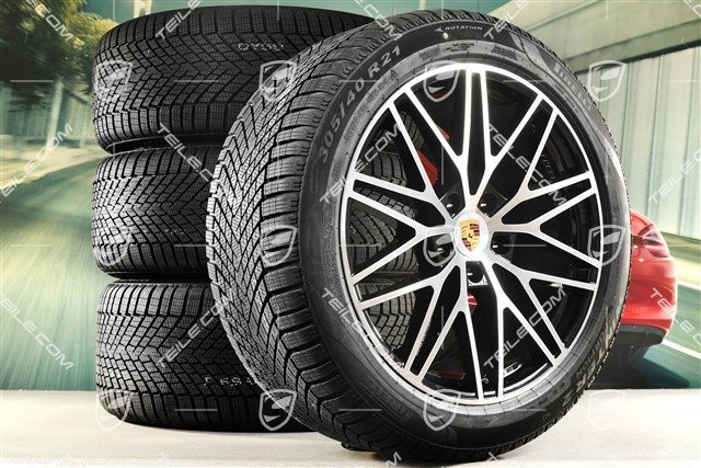 21-inch RS Spyder Design winter wheel set, rims 9,5J x 21 ET46 + 11,0J x 21 ET58 + Pirelli winter tyres 285/45 R21 + 305/40 R21, with TPMS, black high gloss