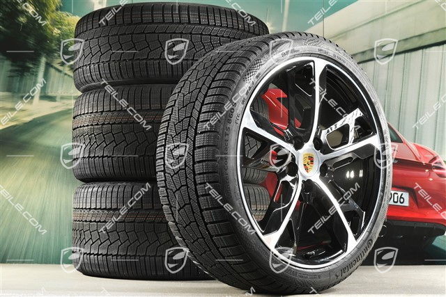 21" Cross Turismo Design winter wheel set, rims 9,5J x 21 ET60 + 11,5J x 21 ET66 + NEW Continental winter  tyres 265/35 R21 + 305/30 R21, black high gloss
