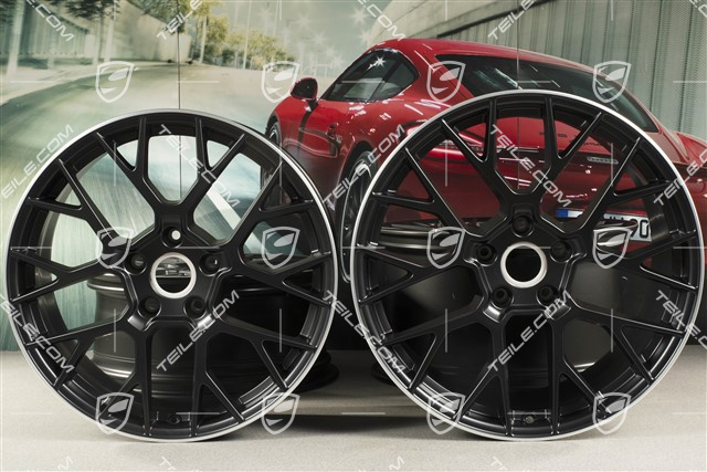 20+21" Felgensatz RS Spyder, Felgen: vorne 8,5J x 20 ET50 + hinten 11,5J x 21 ET67, schwarz seidenmat
