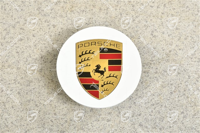Center cap, concave, coloured crest, White
