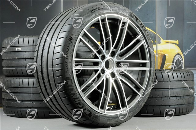 21" Koła letnie Turbo IV, felgi 9,5J x 21 ET71 + 11,5J x 21 ET69 + opony letnie Michelin 275/35 ZR21 + 325/30 ZR21, z czujnikami ciśnienia, tylko do Turbo S E-Hybrid