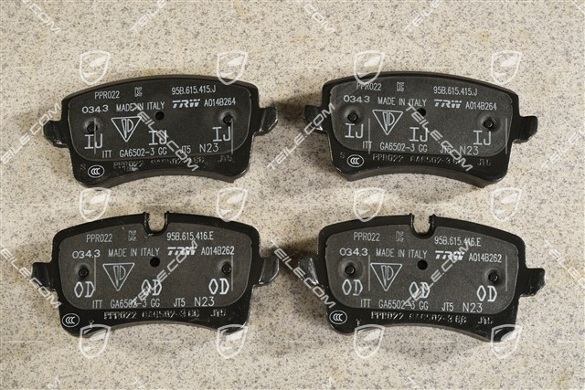Brake pads set, rear axle