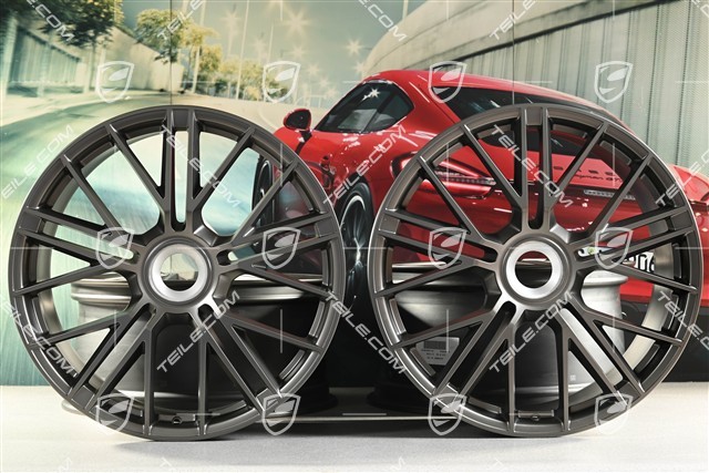 21" Panamera Turbo S wheel rim set, central lock, 9.5J x 21 ET71 + 10.5J x 21 ET71, Turbonite