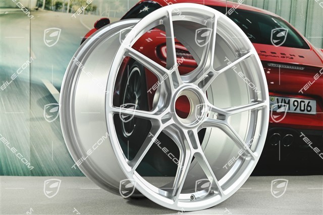 20+21 -inch GT3 wheel rim set, 9,5J x 20 ET46 + 12J x 21 ET45, brilliant silver