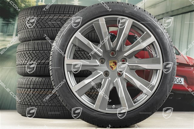 20" Taycan Tequipment Design Winterräder Satz, Felgen 9J x 20 ET54 + 11J x 20 ET60, Goodyear Winterreifen 245/45 R20 + 285/40 R20
