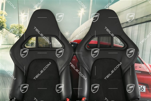 Sportschalensitze, klappbar, Leder/Alcantara, Schwarz, L+R