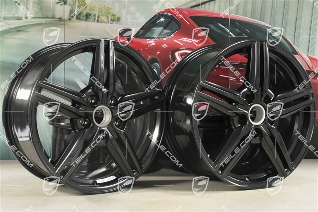 19-inch Cayenne Design II wheel set, 4x wheel 8,5J x 19 ET59, black high gloss