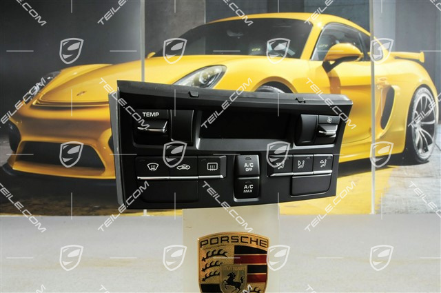 Control part/panel, manual air-conditioning system, matt black/hi-gloss chrome