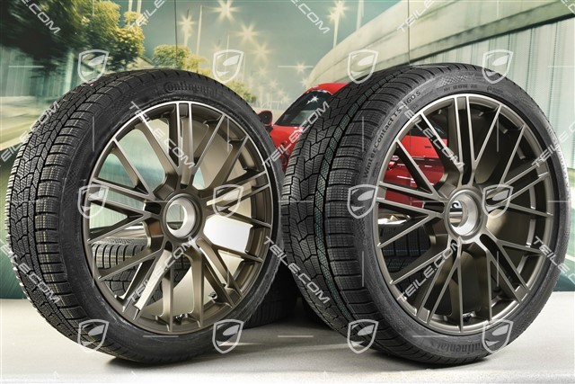 21-inch Panamera Turbo S Winter wheel set, central lock, wheel rims 9,5J x 21 ET71 + 10,5J x 21 ET71 + NEW Continental Winter Contact TS860 S winter tyres 275/35 R21 + 315/30 R21, Turbonite