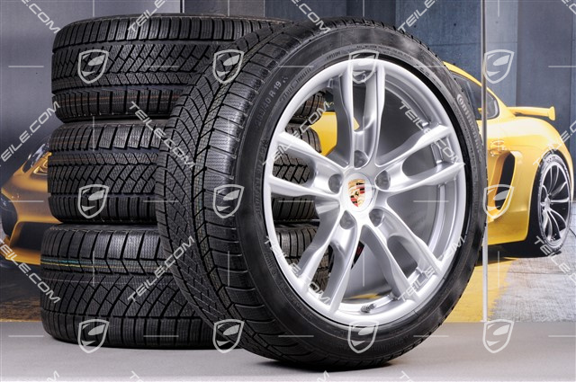 19" winter wheel set Boxster S, 8J x 19 ET57 + 9,5J x 19 ET45, Continental WinterContact winter tires 235/40 R19 + 265/40 R19, with TPMS