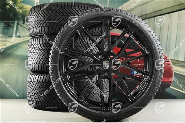 22-inch RS Spyder Design winter wheel set, rims 9J x 22 ET29 + 11J x 22 ET47 + Pirelli winter tyres 255/40 R22 + 295/35 R22, black satin matt