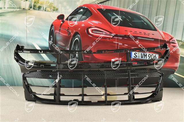 Turbo, Front bumper, centre ventilation grille with ACC and Park Assist, Glossy Black
