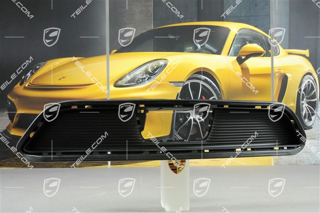 Retaining frame, centre, black / basic Cayman, PDK-transmission, automatic distance control ACC, without middle radiator Retaining frame, centre, black / basic Cayman, PDK-transmission, automatic distance control ACC, without middle radiator