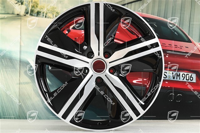 22" felga Macan Exclusive Design, 11J x 22 ET47, czarny wysoki połysk, prawa