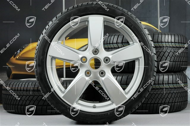 19" winter wheel set "Cayman S", rims 8J x 19 ET57 + 9,5J x 19 ET45 + NEW winter tyres Continental WinterContact TS 830P 235/40 R19 + 265/40 R19, without TPMS