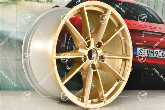 21-inch wheel rim Carrera S, 11J x 21 ET66, aurum satin matt
